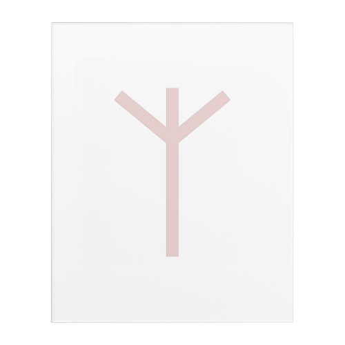 Pink Geometric Algiz Protection Viking Rune Acrylic Print
