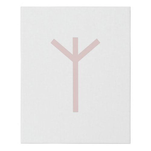 Pink Geometric Algiz Protection Viking Rune Faux Canvas Print