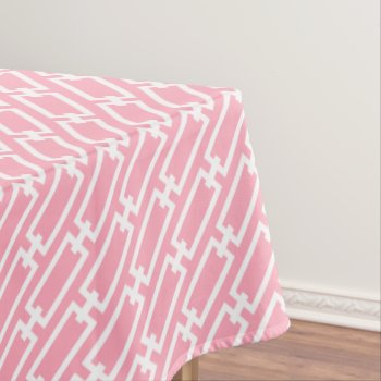 Pink Geometric Chain Links Pattern Tablecloth by heartlockedhome at Zazzle