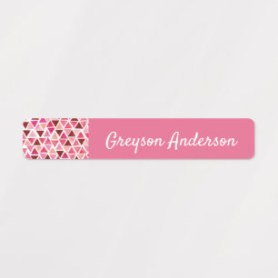 Pink Geometric Confetti Kids Label Skinny