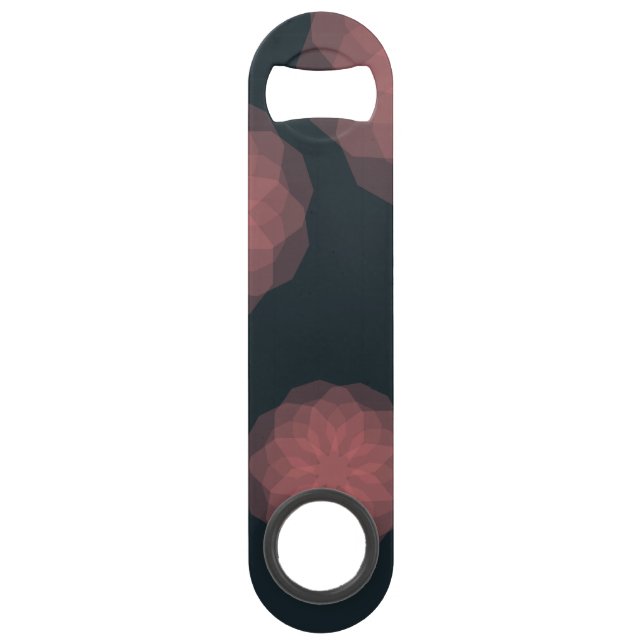 Pink, geometric, cool, trendy flower abstraction bar key (Front)