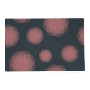 Pink, geometric, cool, trendy flower abstraction placemat