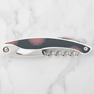 Pink, geometric, cool, trendy flower abstraction waiter's corkscrew