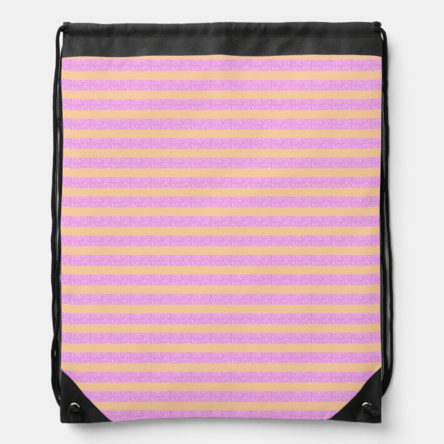 Pink Geometric  Drawstring Bag (Front)