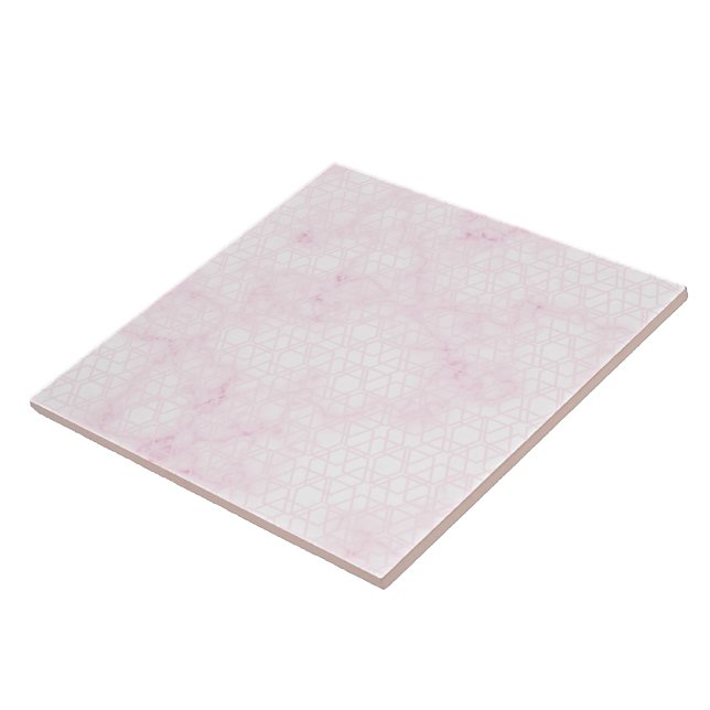 Pink Geometric Dusty Marble Ceramic Tile (Side)