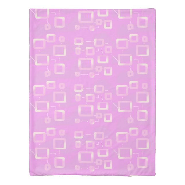 Pink Geometric Duvet Cover (Back)