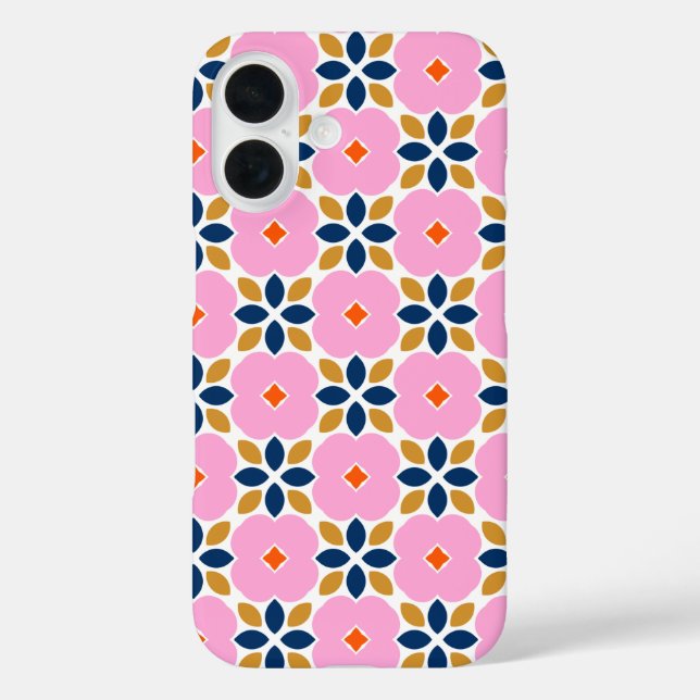Pink Geometric Flower  Case-Mate iPhone Case (Back)
