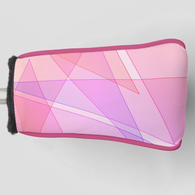 Pink Geometric  Golf Head Cover (Front)