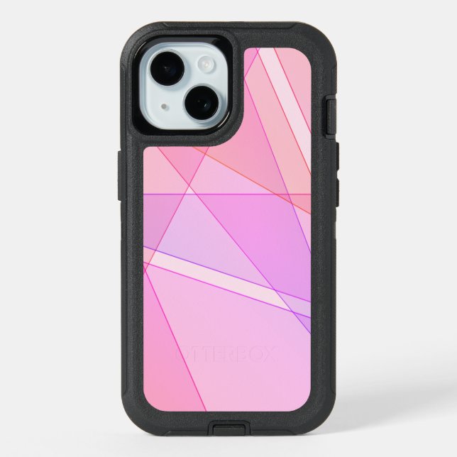 Pink Geometric  iPhone 15 Case (Back)