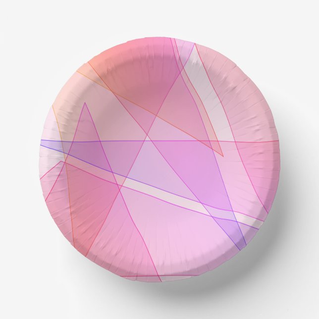 Pink Geometric  Paper Bowls (Front)