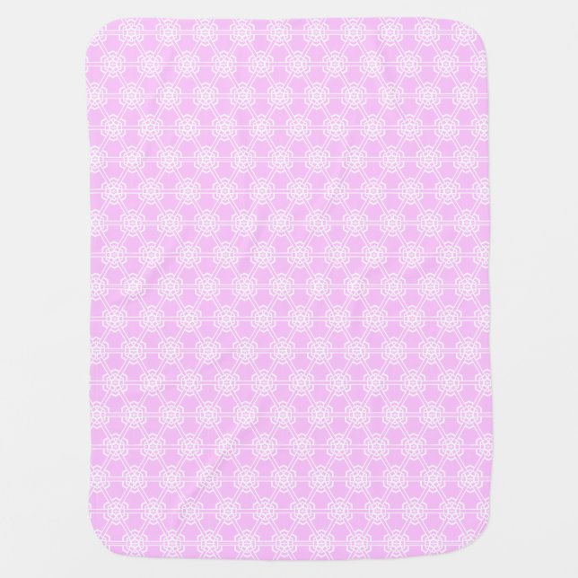 Pink Geometric Pattern Girls Swaddle Blanket (Front)