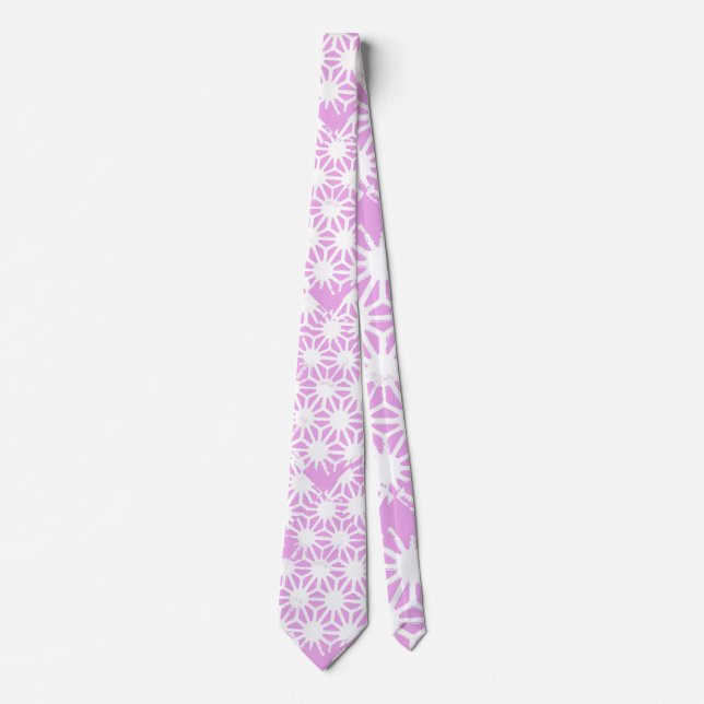 Pink geometric pattern neck tie (Front)
