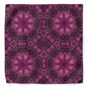 Pink Geometric Pattern with Floral Mandala Glow Bandana