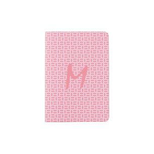 Pink Geometric Patterned Monogram Passport Holder