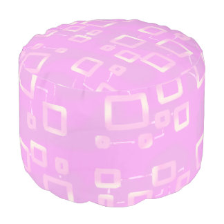Pink Geometric Pouf