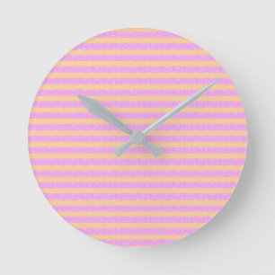 Pink Geometric  Round Clock