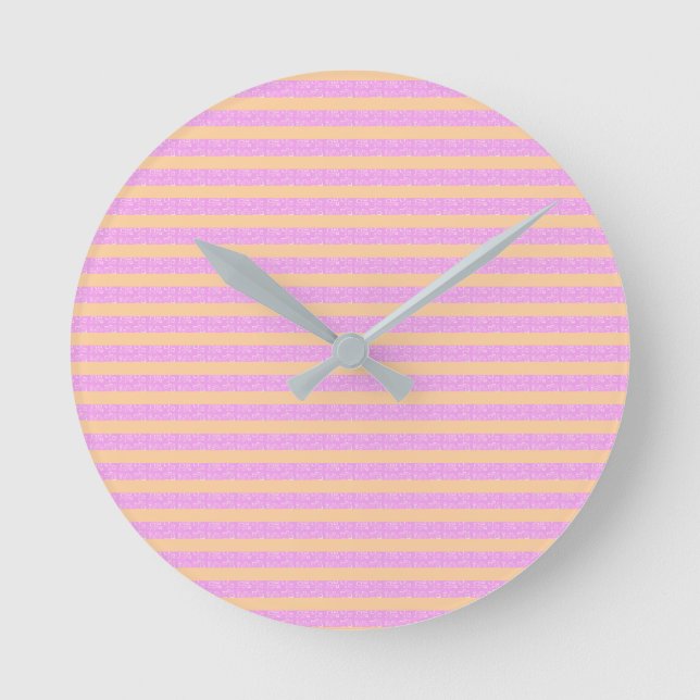 Pink Geometric  Round Clock (Front)