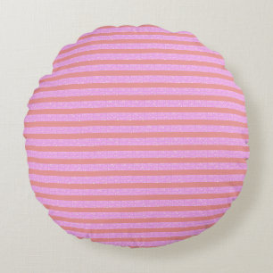Pink Geometric Round Pillow