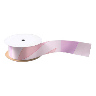 Pink Geometric  Satin Ribbon
