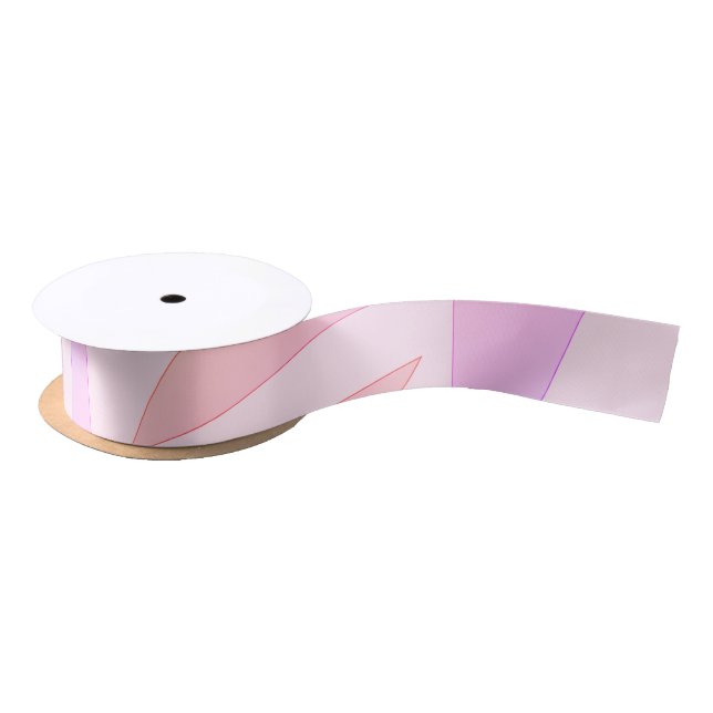 Pink Geometric  Satin Ribbon (Spool)