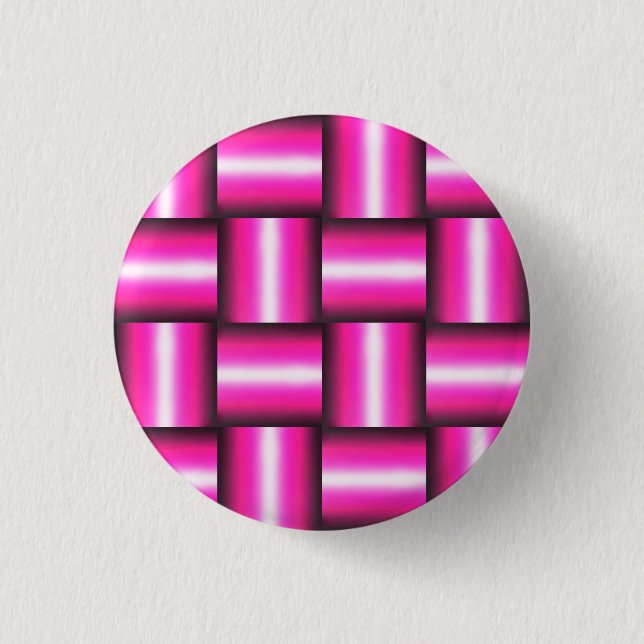 Pink Geometric Seamless Pattern Button (Front)