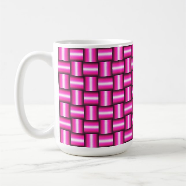 Pink Geometric Seamless Pattern Coffee Mug (Left)