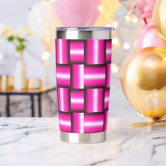 Pink Geometric Seamless Pattern Insulated Tumbler