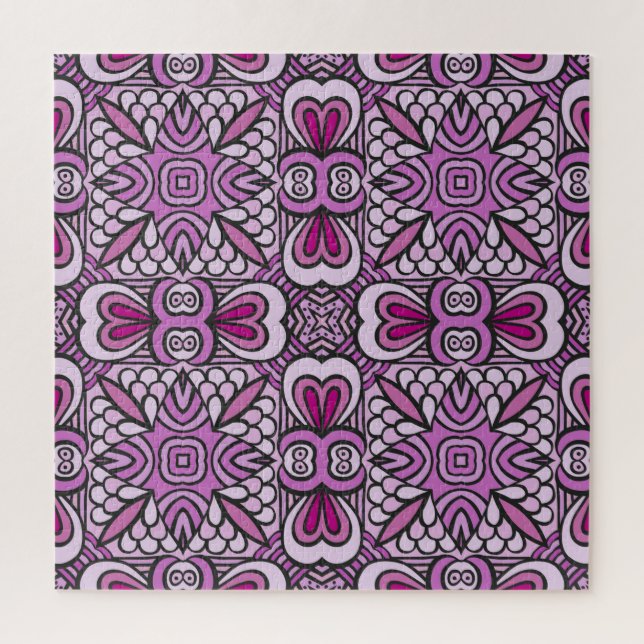 Pink Geometric Seamless Pattern  Jigsaw Puzzle (Vertical)