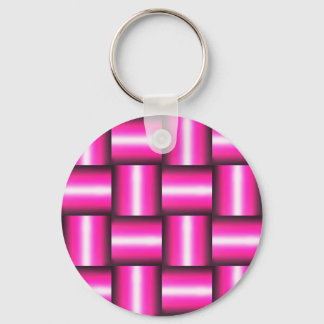 Pink Geometric Seamless Pattern Keychain