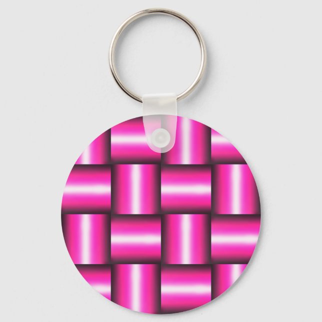 Pink Geometric Seamless Pattern Keychain (Front)