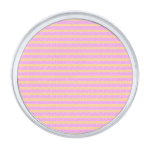 Pink Geometric Silver Finish Lapel Pin