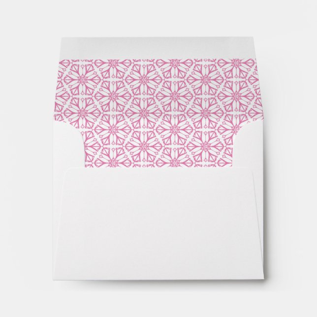 Pink Geometric Snowflake Pattern Envelope (Back (Bottom))