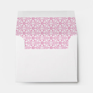 Pink Geometric Snowflake Pattern Envelope