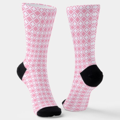 Pink Geometric Socks