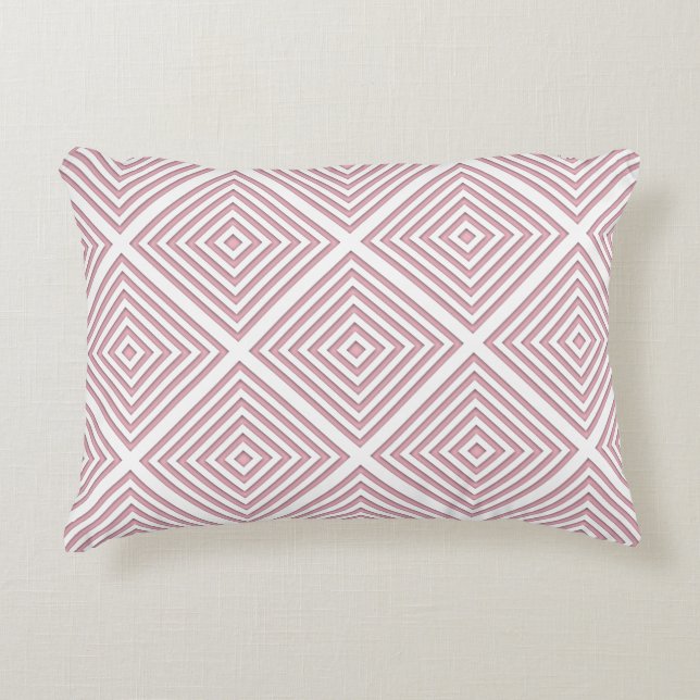 Pink Geometric Squares Accent Pillow (Front)