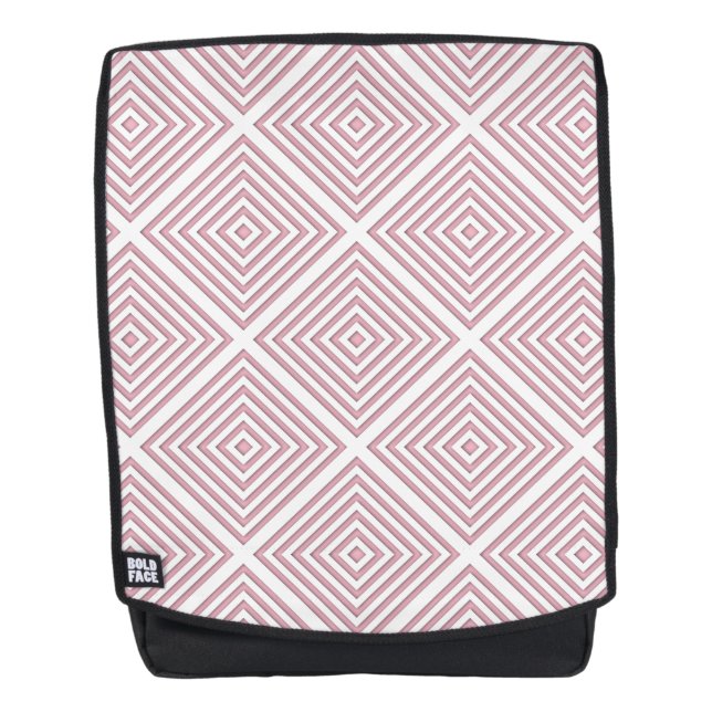 Pink Geometric Squares Backpack (Front)