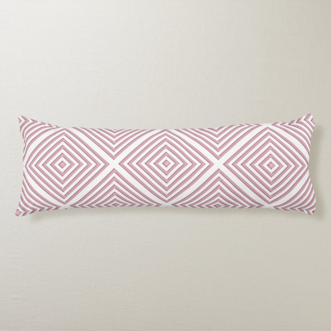 Pink Geometric Squares Body Pillow (Front)