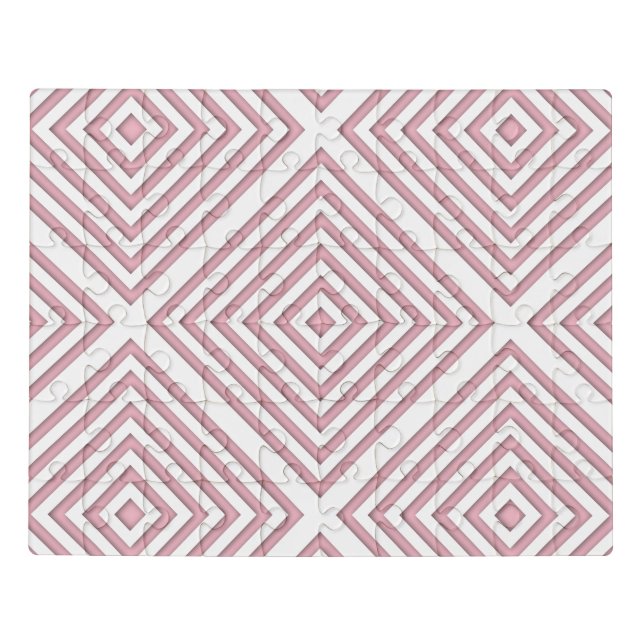 Pink Geometric Squares Jigsaw Puzzle (Puzzle Horizontal)