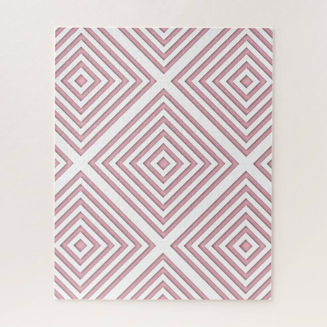 Pink Geometric Squares Jigsaw Puzzle (Vertical)