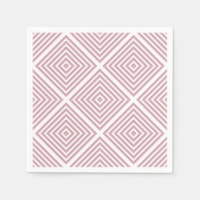 Pink Geometric Squares Paper Napkins (Front)