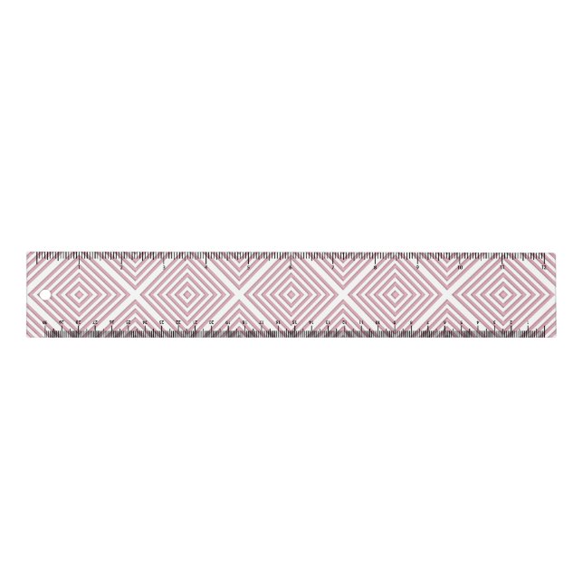 Pink Geometric Squares Ruler (Front)