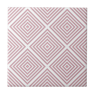 Pink Geometric Squares Tile