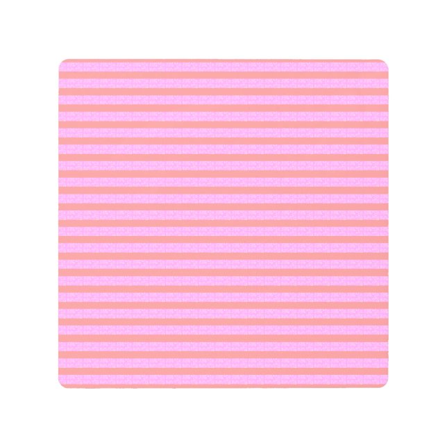 Pink Geometric Stripe Metal Print (Front)