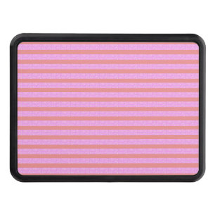 Pink Geometric Stripe Trailer Hitch Cover