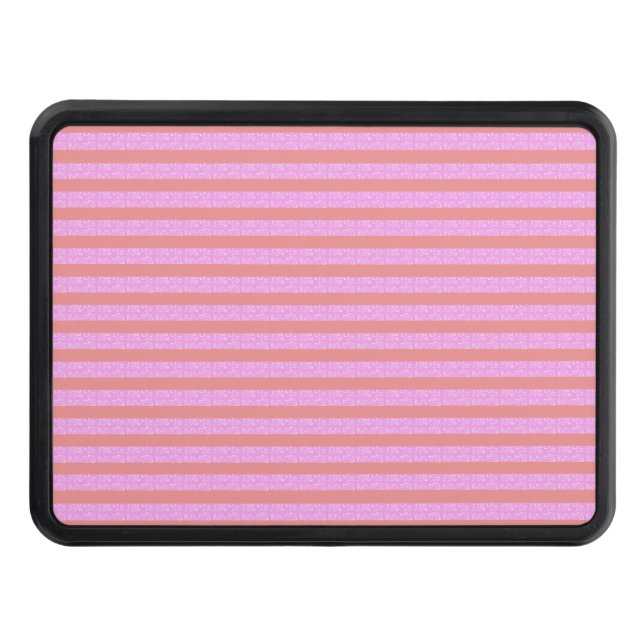 Pink Geometric Stripe Trailer Hitch Cover (Front)