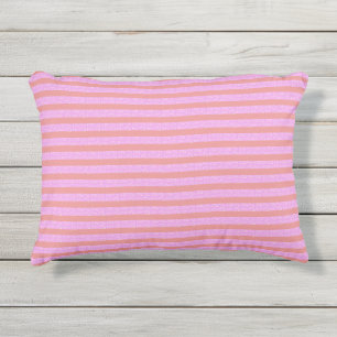 Pink Geometric Stripes Accent Pillow