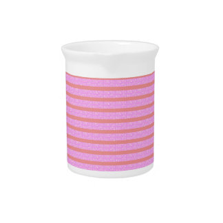 Pink Geometric Stripes  Beverage Pitcher