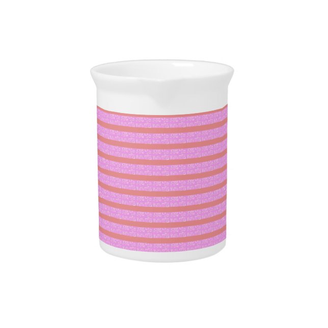 Pink Geometric Stripes  Beverage Pitcher (Front)