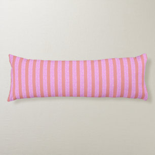 Pink Geometric Stripes  Body Pillow