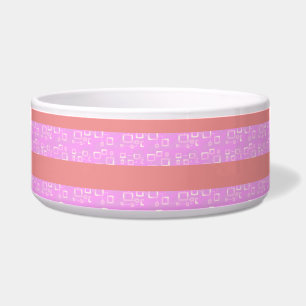 Pink Geometric Stripes  Bowl